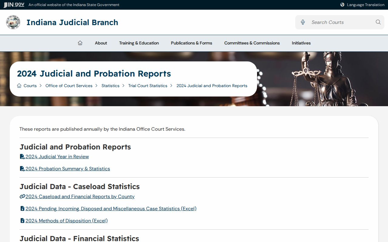 Indiana Judicial Branch Vigo County caseload source