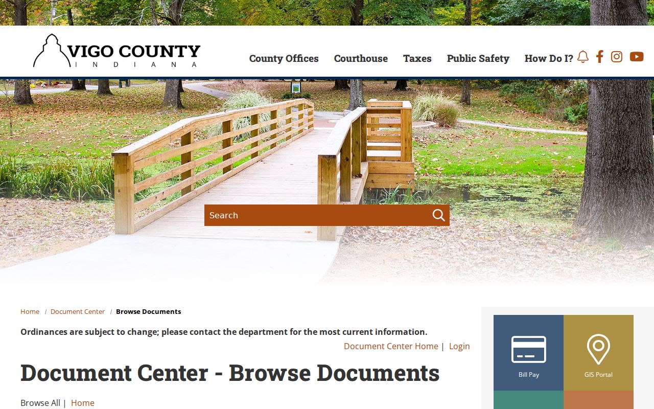 Vigo County court docket documents in the Division I center